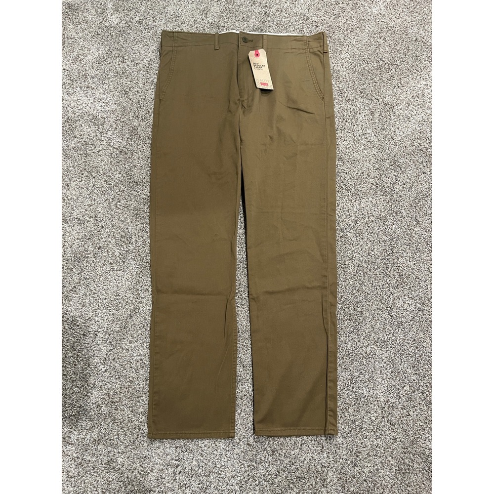 Levis 502 Regular Taper Chinos Mens 33x32 Stretch Brown Khaki Pants NEW